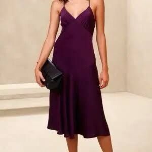 Banana Republic Factory Asymmetrical Seam Midi Slip Dress